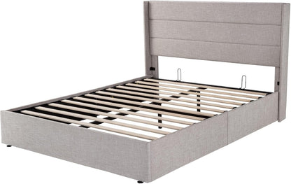 Elegant Lift-Up Storage Bed