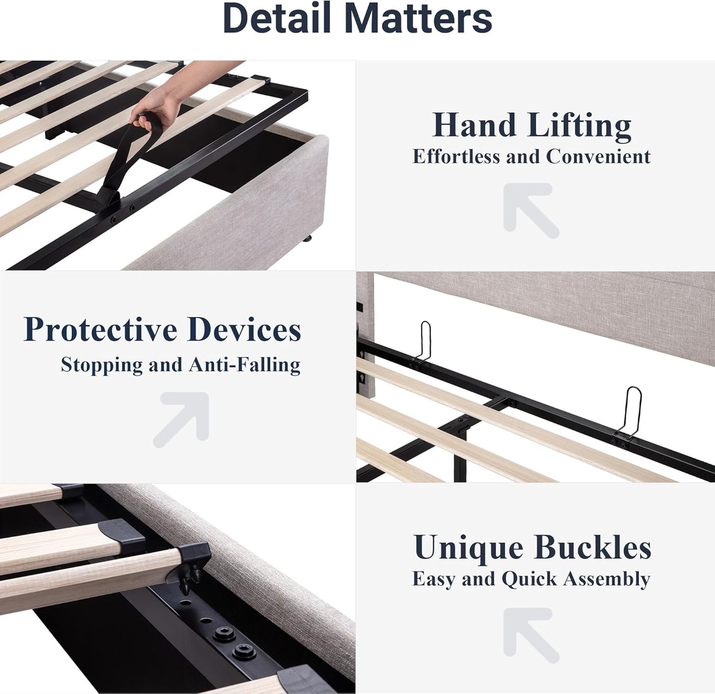 Elegant Lift-Up Storage Bed