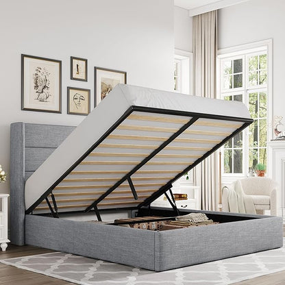 Elegant Lift-Up Storage Bed