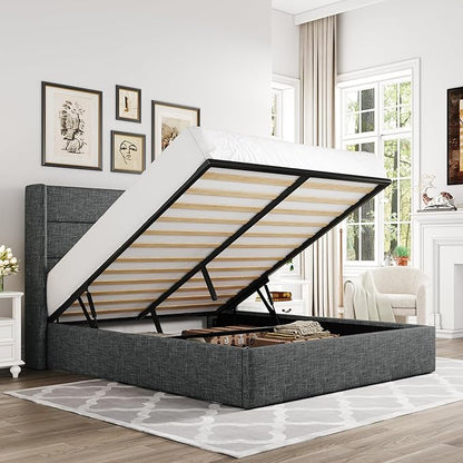 Elegant Lift-Up Storage Bed