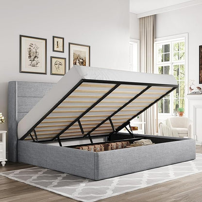 Elegant Lift-Up Storage Bed
