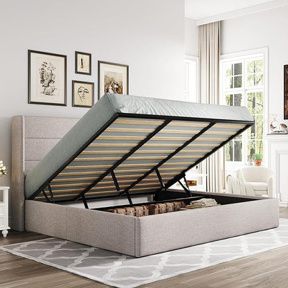 Elegant Lift-Up Storage Bed